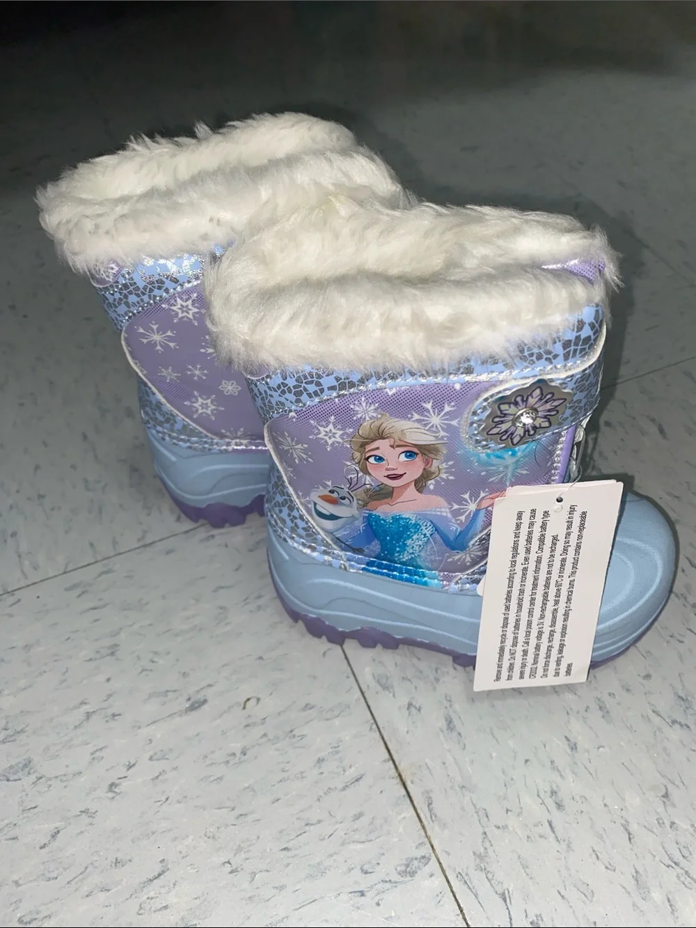 Disney frozen Elsa and Anna snow boots winter toddler girl size 7c light up